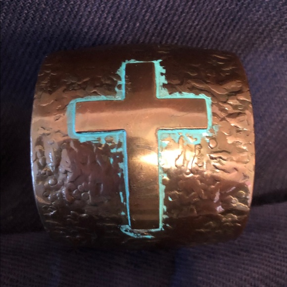 Vintage Brass & Patina Cuff - Picture 1 of 3